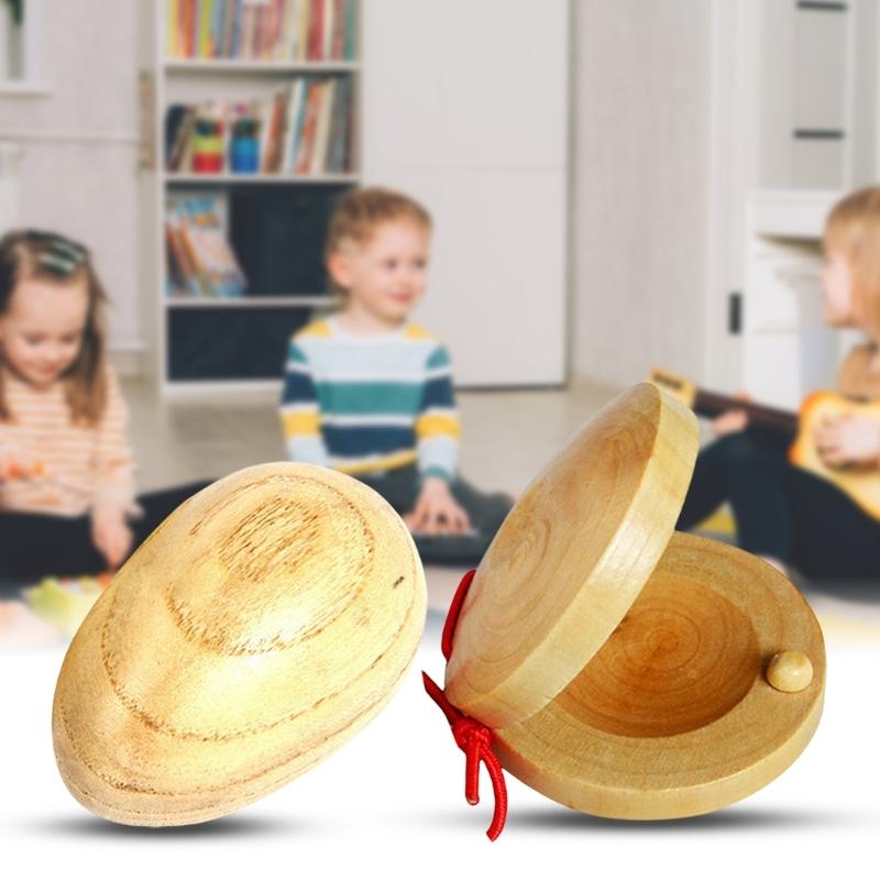 Wood Music Instrument Castanets Eggs Shakers Orff Percussion Instruments Children Entertainment Toy for Classroom