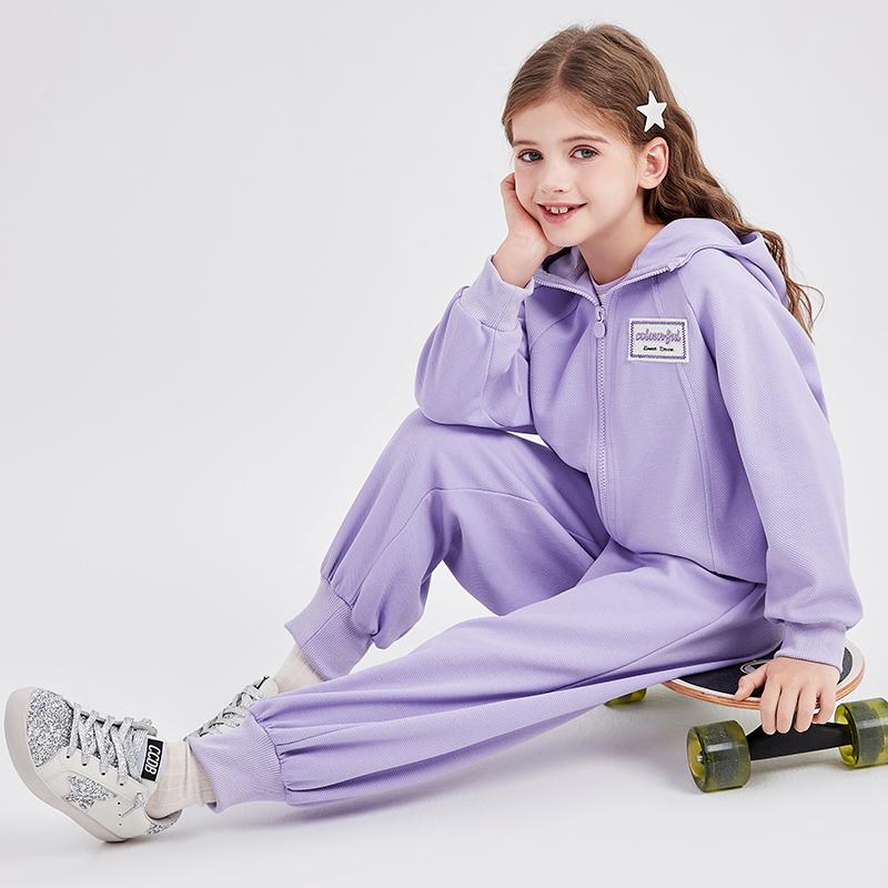 Girls' Spring and Autumn Mid Year, Big Children's Spring Clothing, Children's Leisure Set Two Piece Set