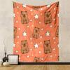 Cute Bears and Stars Pattern Patterned Tapestry Decorative Wall Hanging, Home Bedroom Living Room Decor