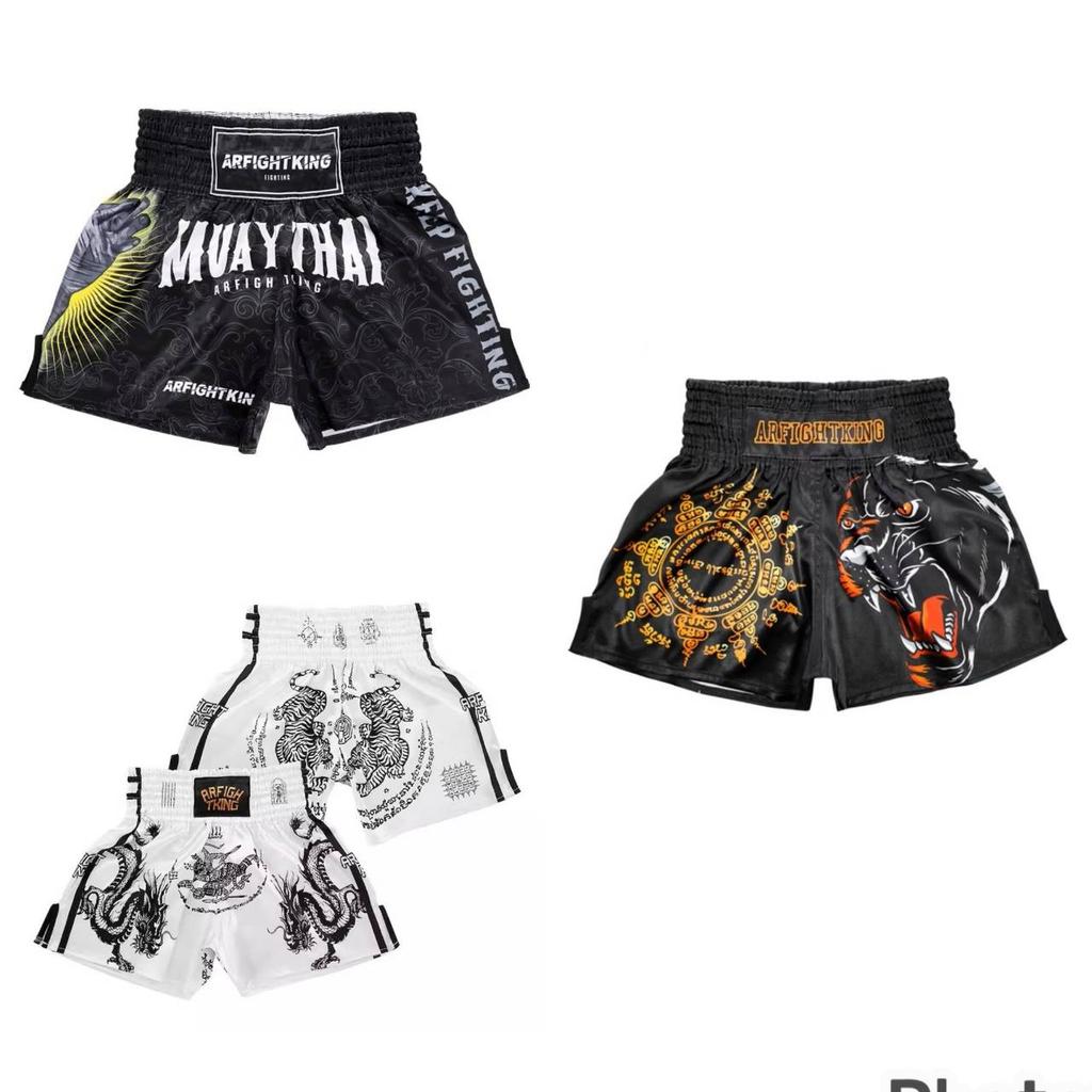 Tiger Muay Thai Dragon Shorts Pants Kickboxing Boxing MMA UFC Tattoo Protection Unisex Men Women Kid Quick Dry Print Elastic High Waist Training