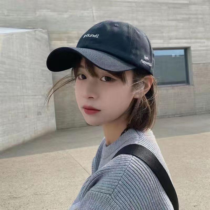 Sun Protection Baseball Cap With Wide Brim For Women And Men Cotton Embroidered Letter Design