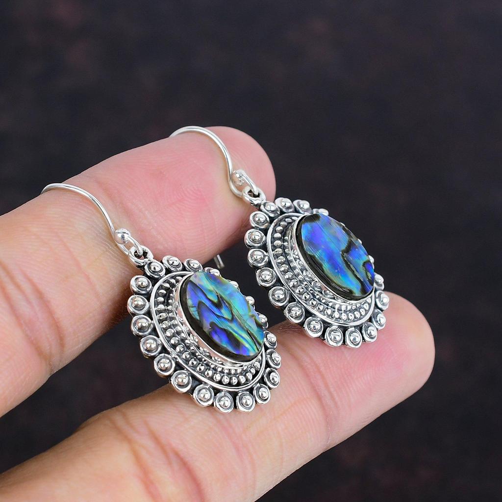 Серьги из ракушек-абалонов, ювелирные изделия из драгоценных камней, винтажные серьги из стерлингового серебра 925 пробы, серьги ручной работы, потрясающие серебряные украшения, подарки на помолвку