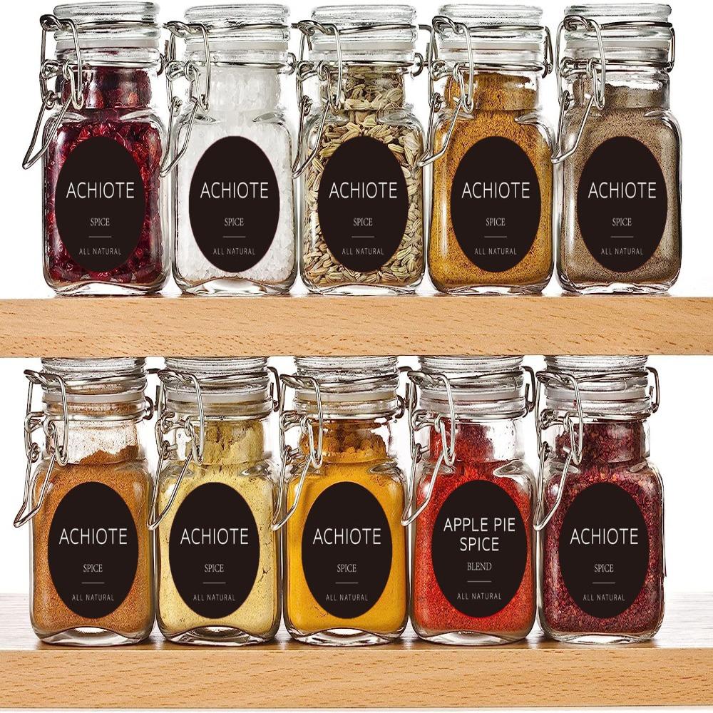 180 шт. 1,38 дюйма, этикетки для банок для специй с принтом, самоклеящаяся наклейка на бутылку приправы, баночки для специй