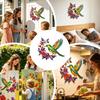 Bloom Hummingbird Metal Wall Art with Flower Garden Sign,Iron Sculpture Indoor Outdoor Wall Decor,  for Patio,Garden and Fence Art Decor