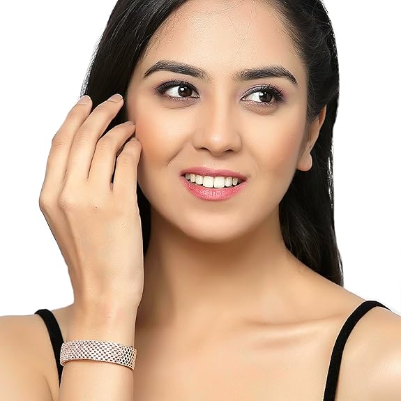 Современный браслет Kada с родиевым покрытием, белыми американскими бриллиантами для девочек и женщин