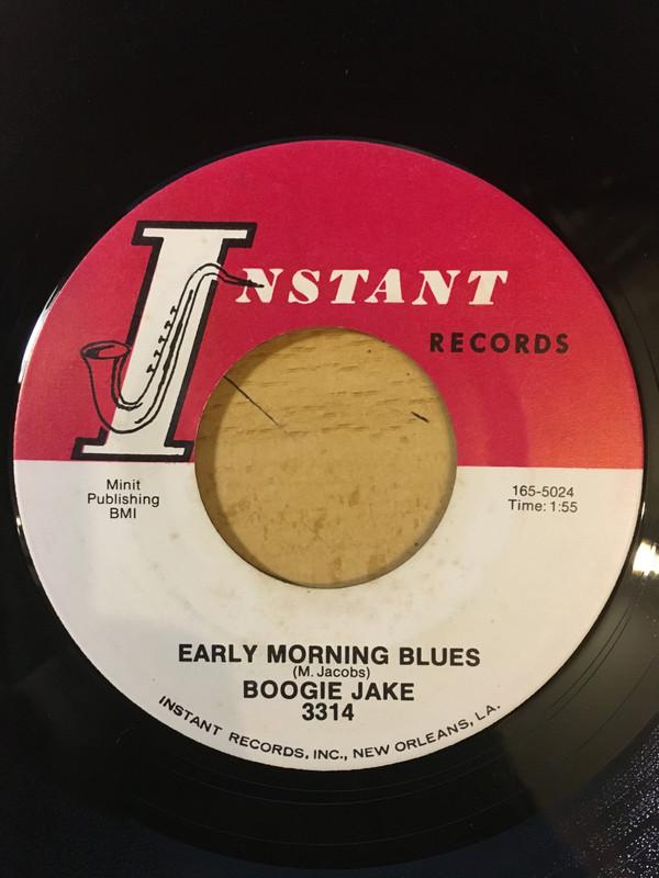 7-дюймовая пластинка BOOGIE JAKE - Early Morning Blues / Bad Luck And 1655024 Instant Records 1972 US Blues Used