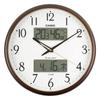Wall Clock Wall Clock Radio Clock Brown Analog Living Environment Temperature Humidity Calendar Display ITM-650J-5JF