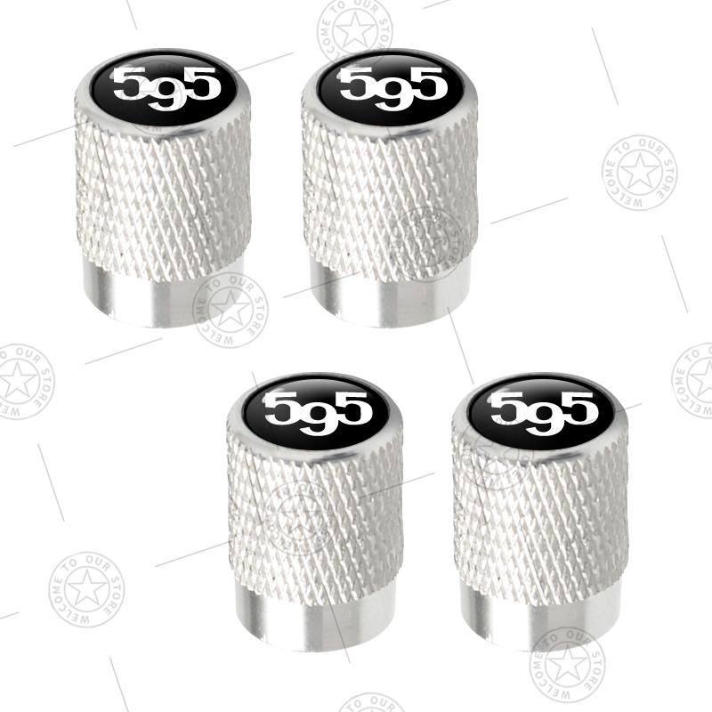 4pcs 595 Logo Car Wheel Tire Valve Caps Air Stem Aluminum Accessories For Fiat Abarth 695 Competizione Turismo 124 Spider Palio