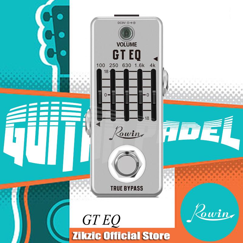 Rowin Guitar Equalizer Pedal 5-band Parametric EQ Guitar Effect Pedal Frequency Compensator ±18dB Range for Mini Size Pedal