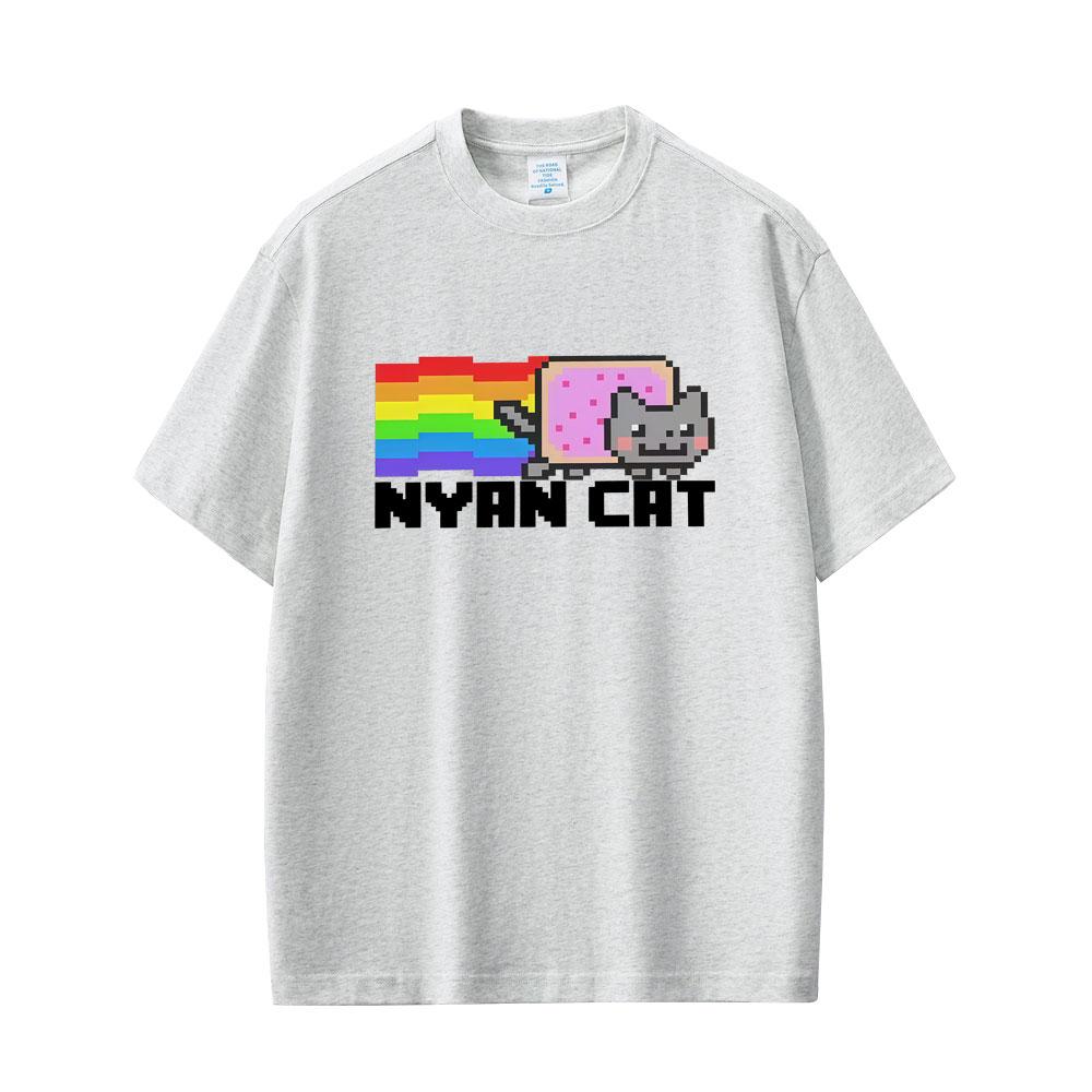 Game Rainbow Nyan Cat Funny Meme Tshirt Unisex Women Fashion Casual Cotton T Shirt Unisex Cute Kawaii Oversized Tshirts Fans Gift