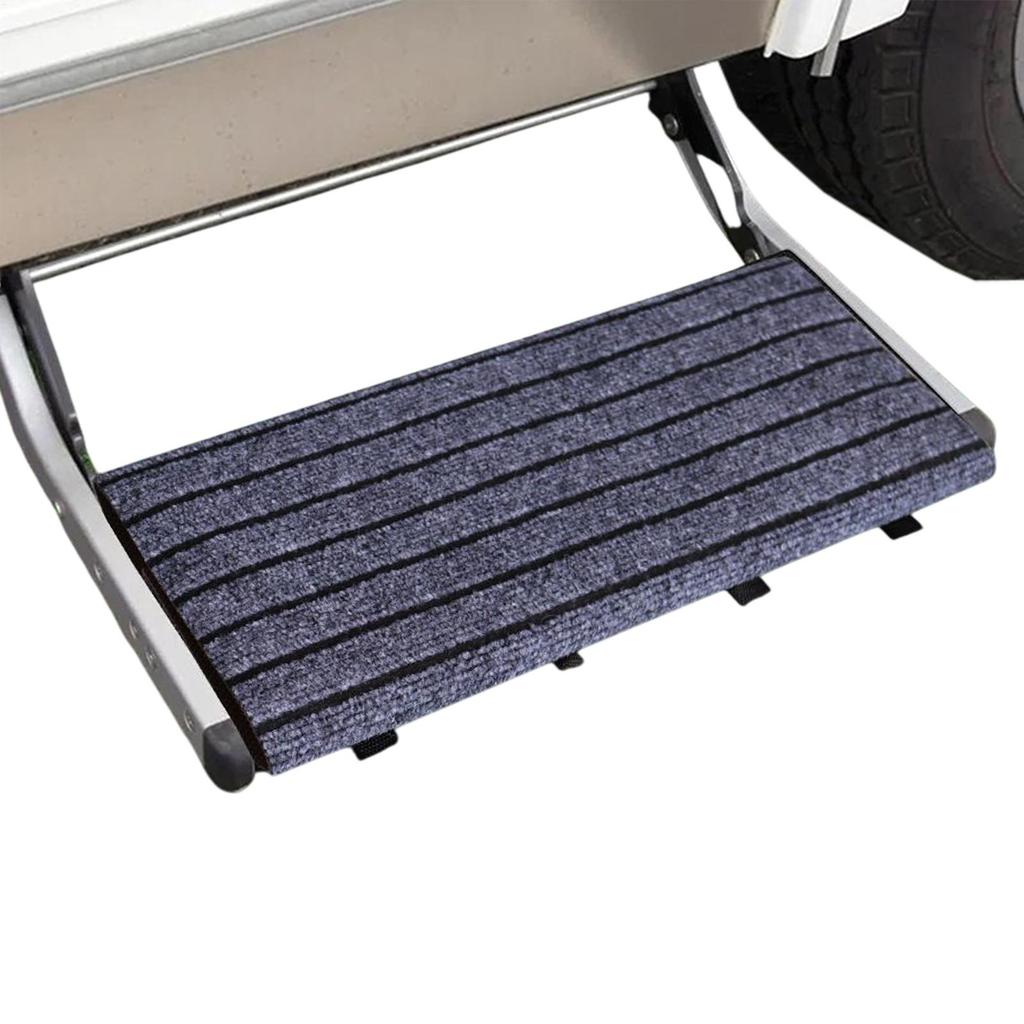 Rv Stair Rug Non-slip Motorhome Stair Covers Adjustable Weather Resistant Trailer Ladder Protector for Beach Camping Tailgate