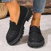 Women's Winter Furry Slip-Resistant Platform Sneakers/Boots - Thick Platform Height Increase
