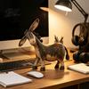 Artistic Entrance Hall Decor Rustic Donkey Figurine, Vintage Farm Style Animal Statue, Whimsical Tilted Stable Resin Tabletop Sculpture Head Ornament