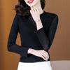 Mesh Base Shirt for Women's Winter Clothes, New Slim Fit and Elastic Long-sleeved Inner Wear, Diamond-shaped T-shirt Top