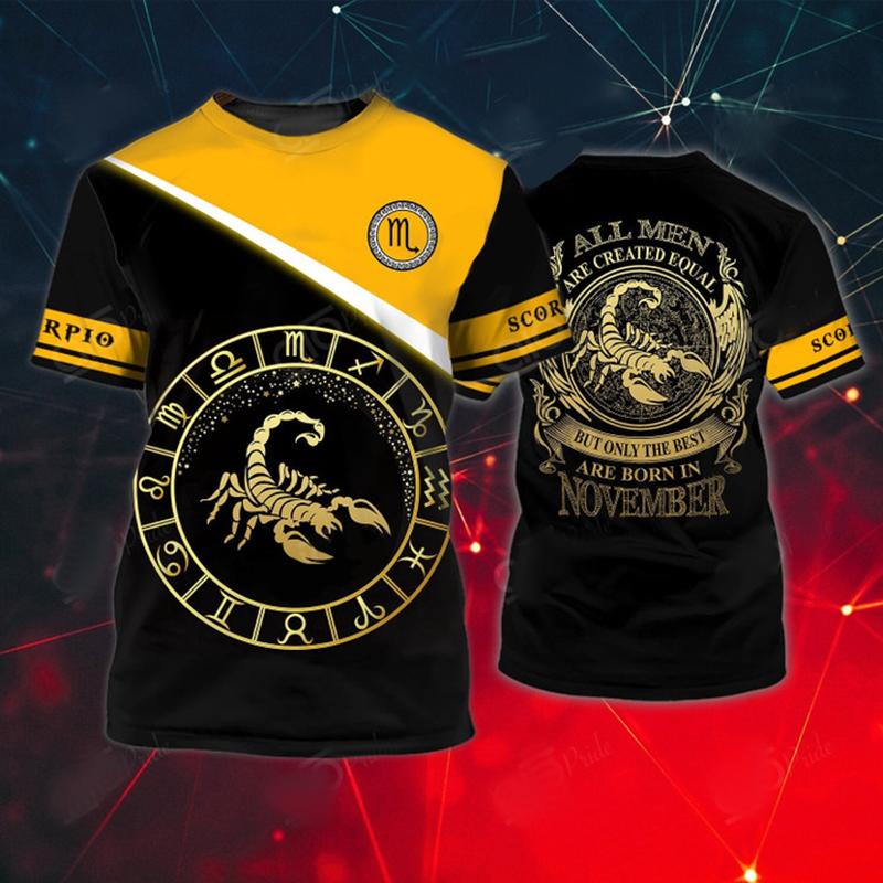 Мужская футболка с изображением животных, летняя футболка с короткими рукавами и скорпионом, забавные футболки с 3D принтом, модная повседневная мужская спортивная рубашка, мужская одежда большого размера