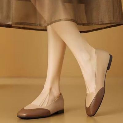 Модные весенние новые туфли на плоской подошве женские модные с квадратным носком с мелким вырезом внахлест мягкая подошва противоскользящие износостойкие одинарные туфли