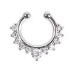 Unisex Cool Punk U Shape Geometric Rhinestone Bear Nose Cuff Fake Nose Ring Nose Stud Body Jewelry