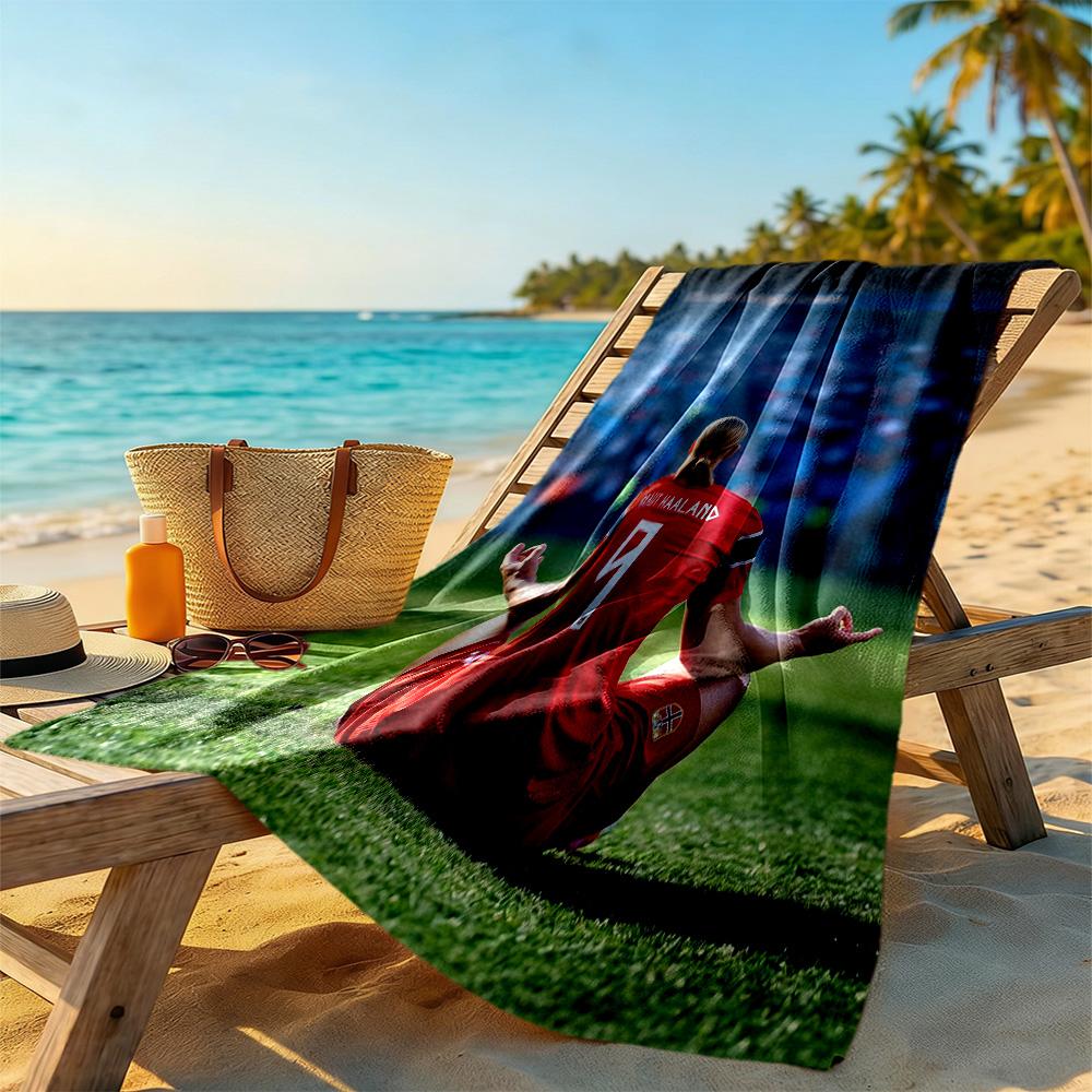 Haaland Beach Towel Soft Durable Quick-Dry Comfortable Lightweight Suitable for Sports, Travel, Swimming, Yoga, Bathroom, Beach, And Pool