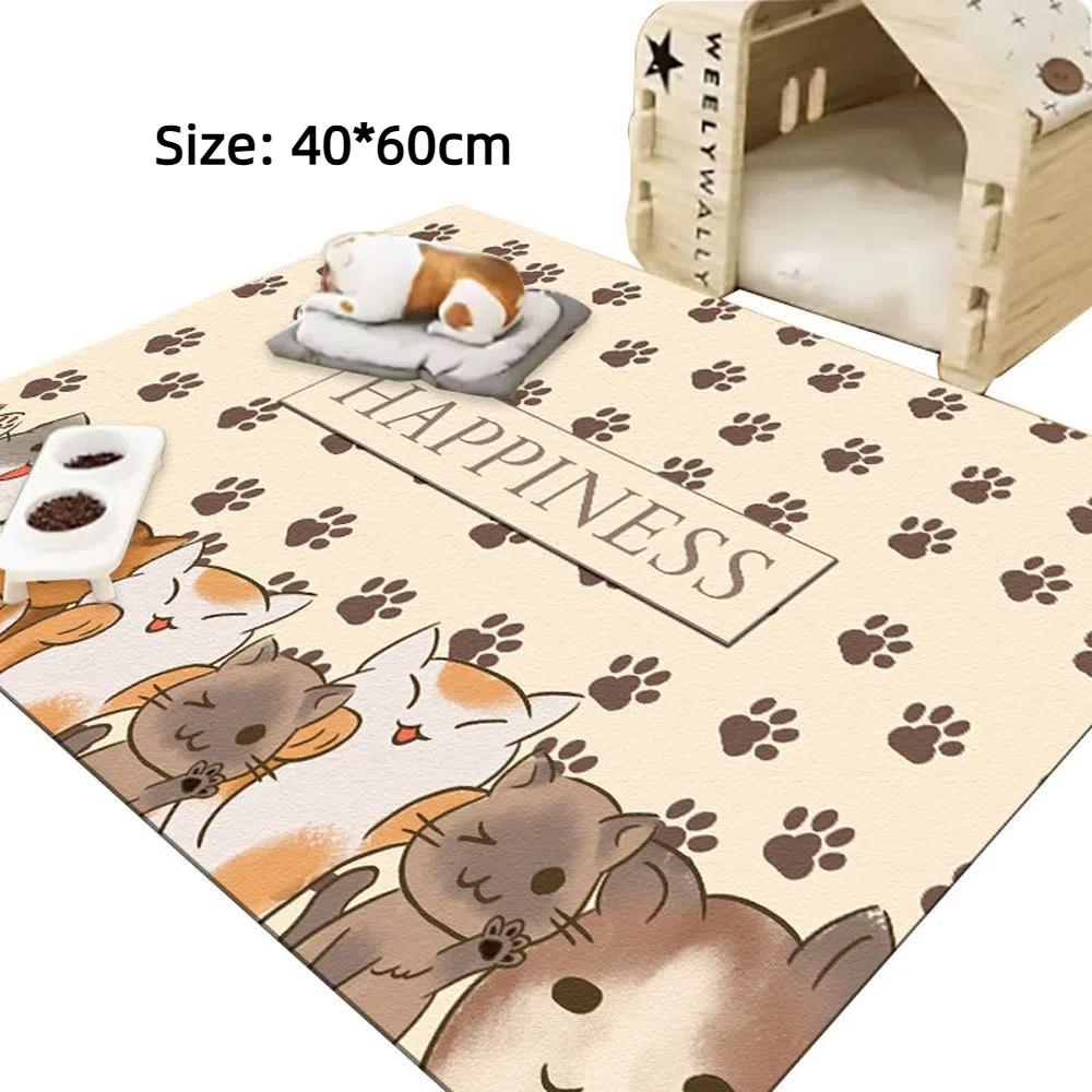 Easy to Clean Pet Dog Area Rug Cartoon Pattern Dog Anti Slip Mat  Dog and Cat