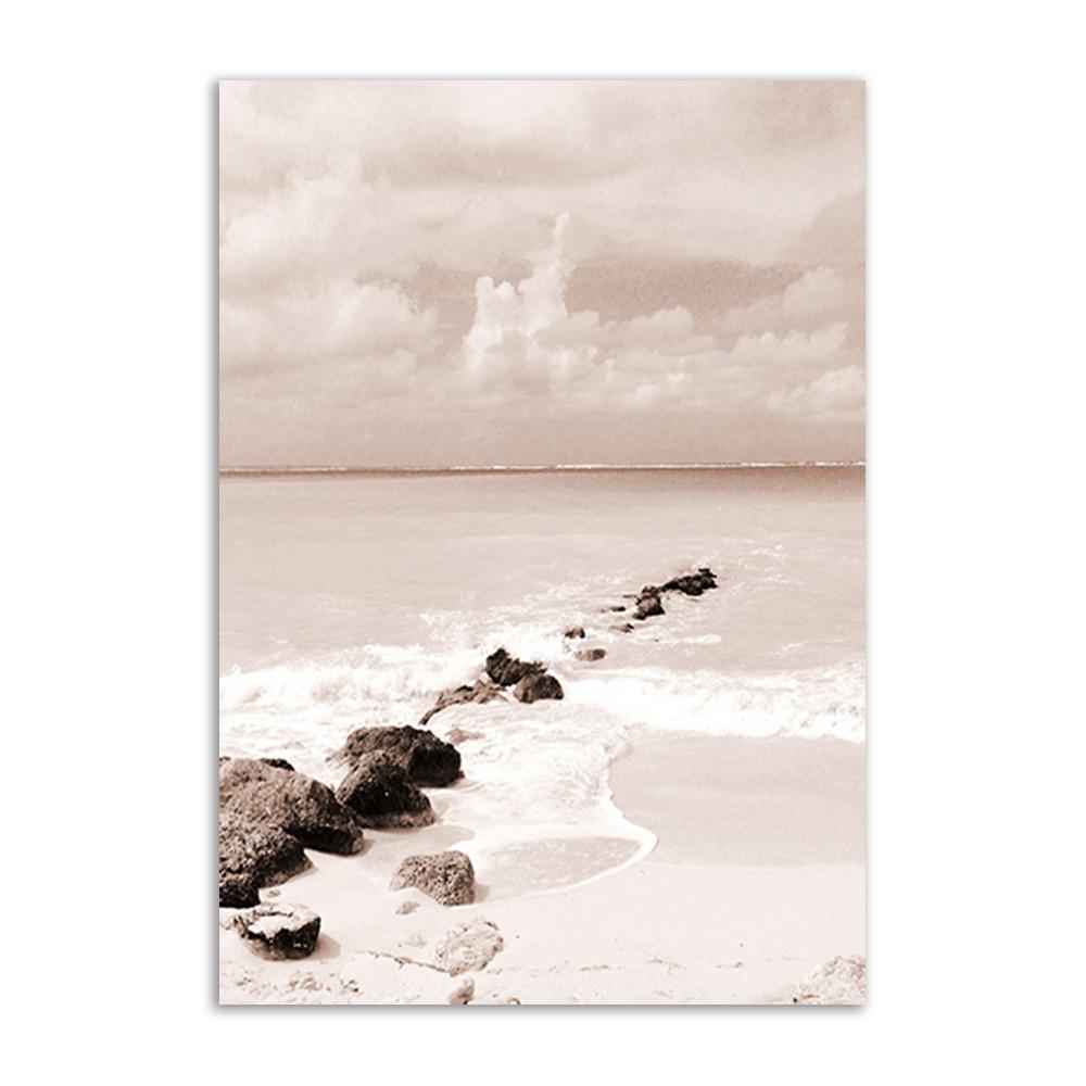 Морской пейзаж, настенный художественный постер и принты, пляжный песок, холст, картины, солнечные постеры на скандинавскую тему, настенные панно для декора гостиной