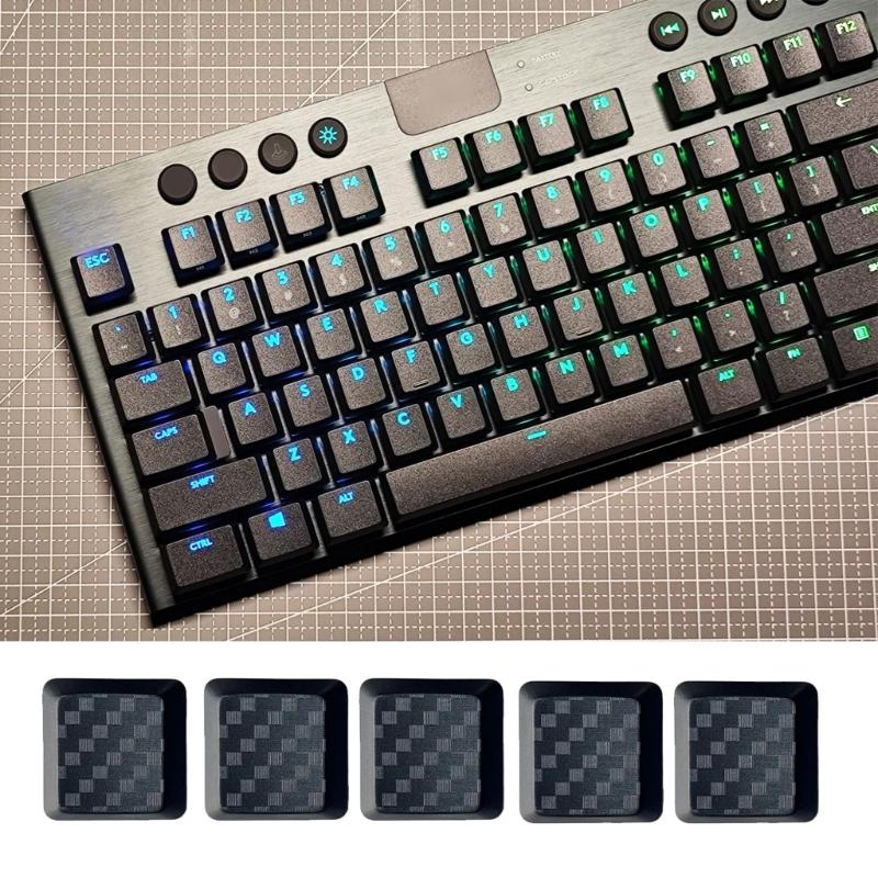 DIY Customs Keyboard Keys 5Pcs Keycap Carbon Fiber Texture Nonslip Cover for G915/G813/G815/G913 TKL