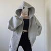 Women's Zip Up Sweatshirt Fleece Lined Hoodies Oversized Long Sleeve Hooded Coat with Pockets