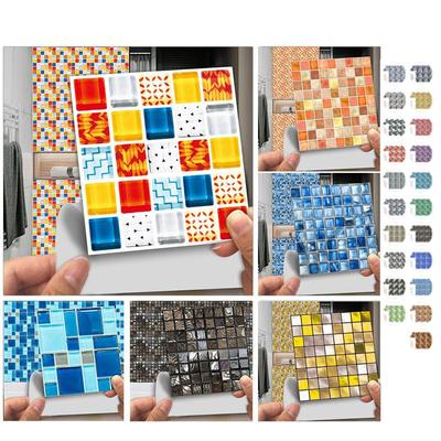 10 шт. 10 x 10 см DIY мозаика мраморные наклейки на стену имитация кирпича украшение для спальни водонепроницаемые самоклеящиеся плиточные обои декор для кухонного шкафа