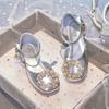 Girls' Princess Sandals2026Summer fashion stylish children's performance shoes, closed-toe high-heeled apricot-colored soft-soled shoes