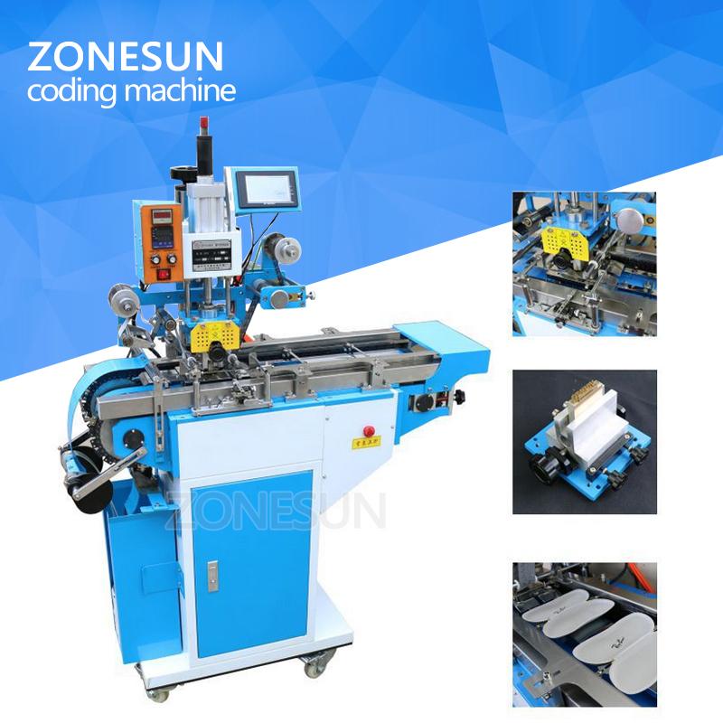 ZONESUN Pneumatic Automatic Leather LOGO Paper Hot Foil Stamping Creasing Embossing Machine Heat Press Machine Punch Press