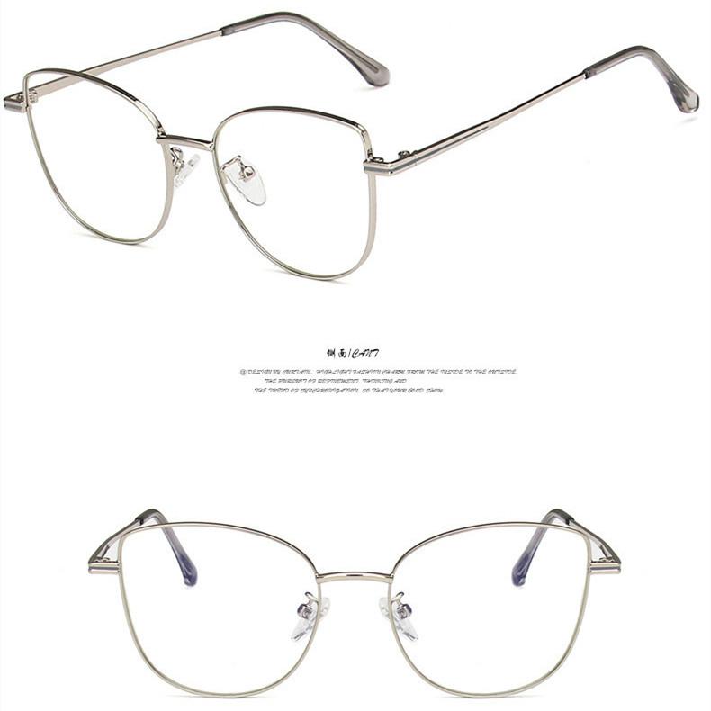 New Women Glasses Cat Eye Anti Blue Light Radiation Protection Eyeglasses Female Small Frame Eyewear Metal Girls Reading Glasses