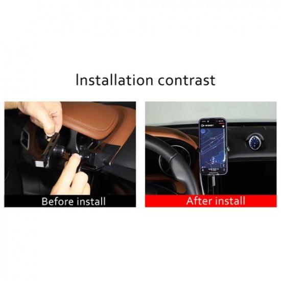 Alloy Console Driver Dash Phone Holder Bracket For 2014-22 Maserati Ghibli