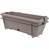 Planter Box Kit with Metal Stand and Integrated Tray - GARDEN ID Teramo - Taupe 50 Cm - Stone Effect - Recycled/recyclable