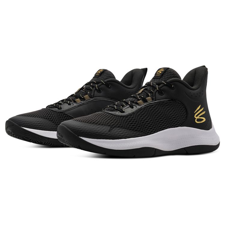 Under Armour Curry 3Z6 Men's Black Metallic Gold Basketball Shoes 3025090-102
