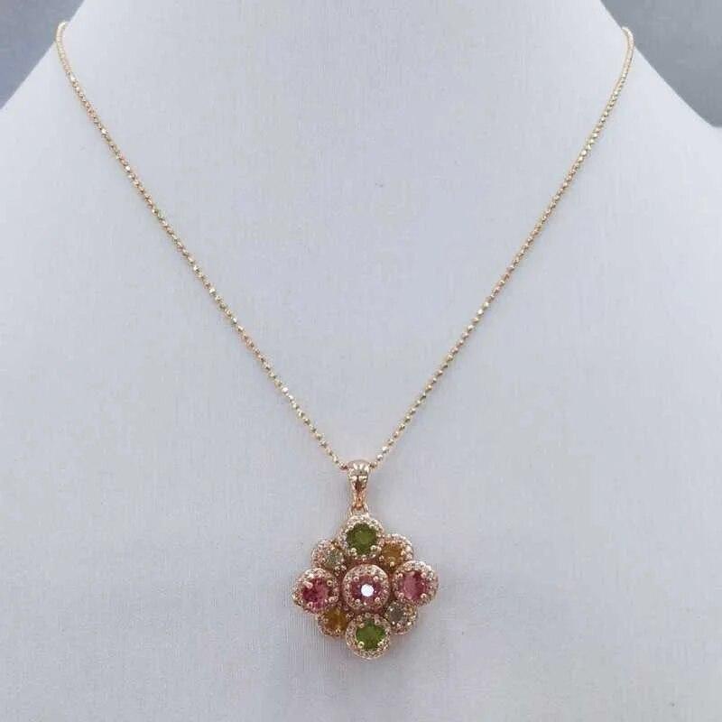 Sace Gems Ожерелья с подвеской из стерлингового серебра 925 пробы с натуральным турмалином для женщин, сверкающие ювелирные изделия, подарок на день рождения