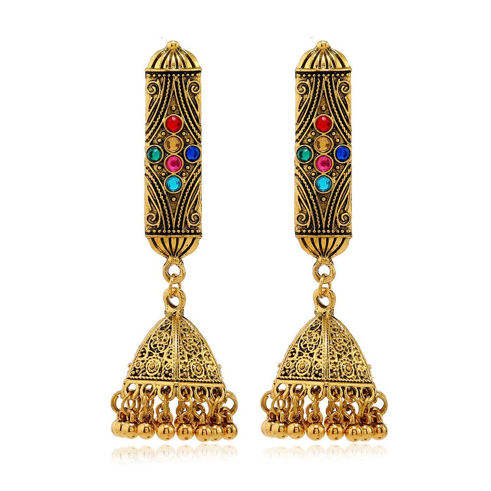 Украшения в этническом стиле, серьги в виде птичьей клетки с бахромой в стиле бохо, длинные серьги-колокольчики в стиле ретро в индийском стиле для женщин