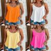 T Shirt Women Sleeveless Knit Tank Top With Round Neck For Casual Streetwear