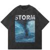 Уличная футболка унисекс с графикой Storm, черная хлопковая футболка, топы унисекс, футболки, летняя футболка с короткими рукавами