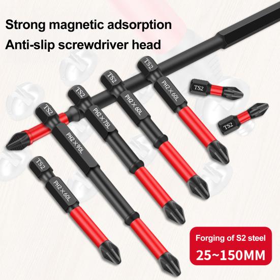 5/6/10/12 шт. Набор бит для ударной отвертки Устойчивые к ржавчине Высокоточные шлицевые головки Крестовые биты для отвертки Сверла с магнетизмом