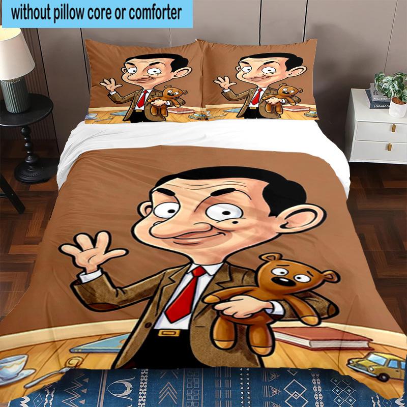 3PCS Mr. Bean's Adventure 3pcs Bedding,Including 3PCS Duvet Cover And 2pcs Pillowcases Perfect for Christmas,Ideal for Bedroom, Dormitory