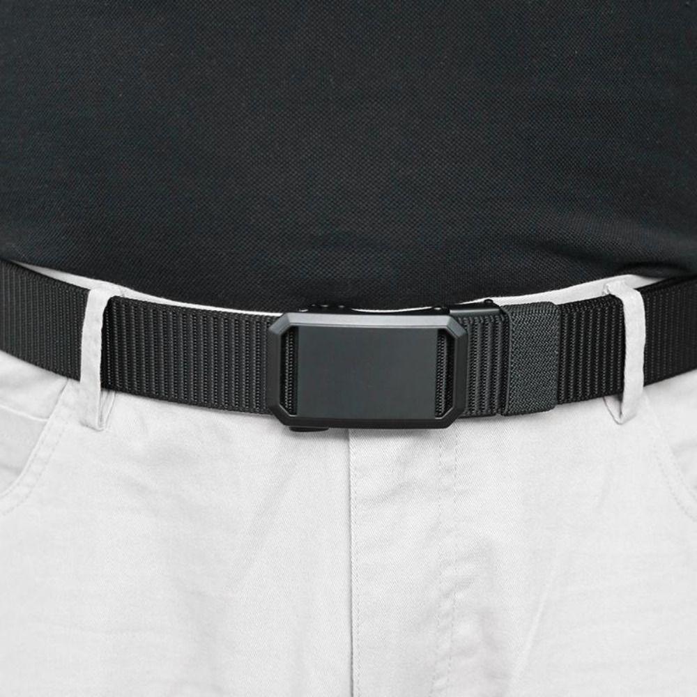 Metal Buckle Men Belt Canvas Canvas Waist Belt Retro Nylon Belt Female