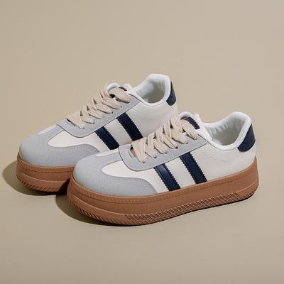 2024 Новые женские повседневные кроссовки, модные туфли на шнуровке на платформе из вулканизированной стали для женщин, прочные туфли на плоской подошве, женские кроссовки для бега