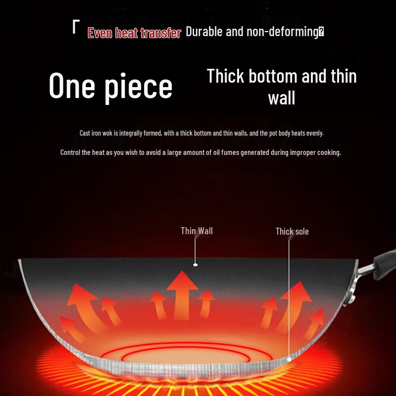 Supor Cast Iron Wok with Standable Lid