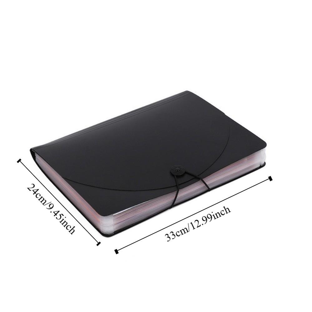 Portable 25 Pockets File Folder Organizer Plastic Rainbow Expandable Filing Box Multi-Purpose A4 Art Supplies Folder Stationery