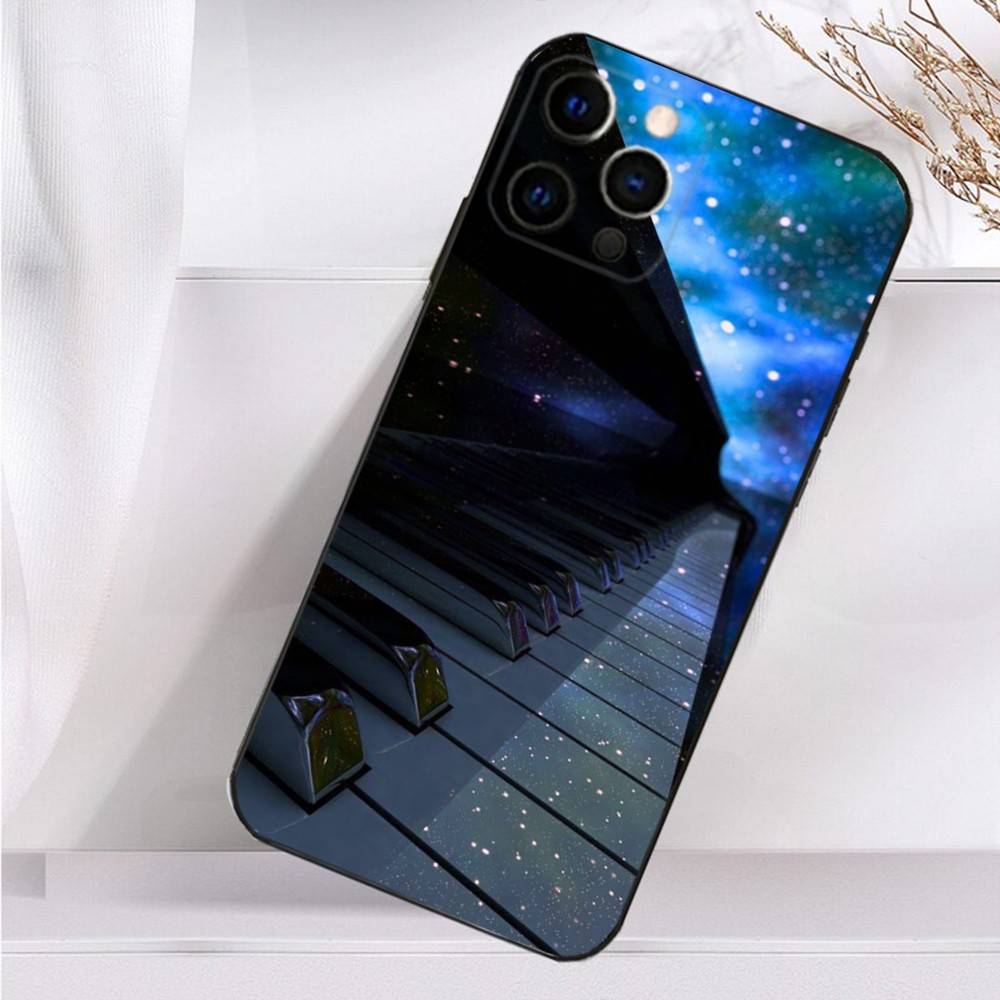 Чехол для телефона Keyboard Art Piano для iPhone 16,15,14,13,12,11 Plus,Pro Max,XS,X,XR,SE,Mini,8,7 Мягкий силиконовый черный чехол