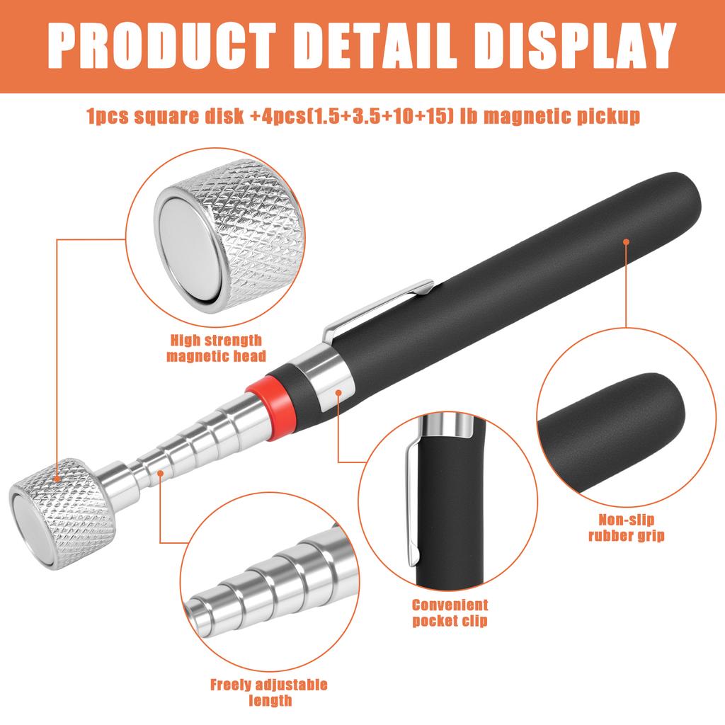 Телескопический магнитный захват магнитный стержень дисковый захват подходит для извлечения предметов на большом расстоянии