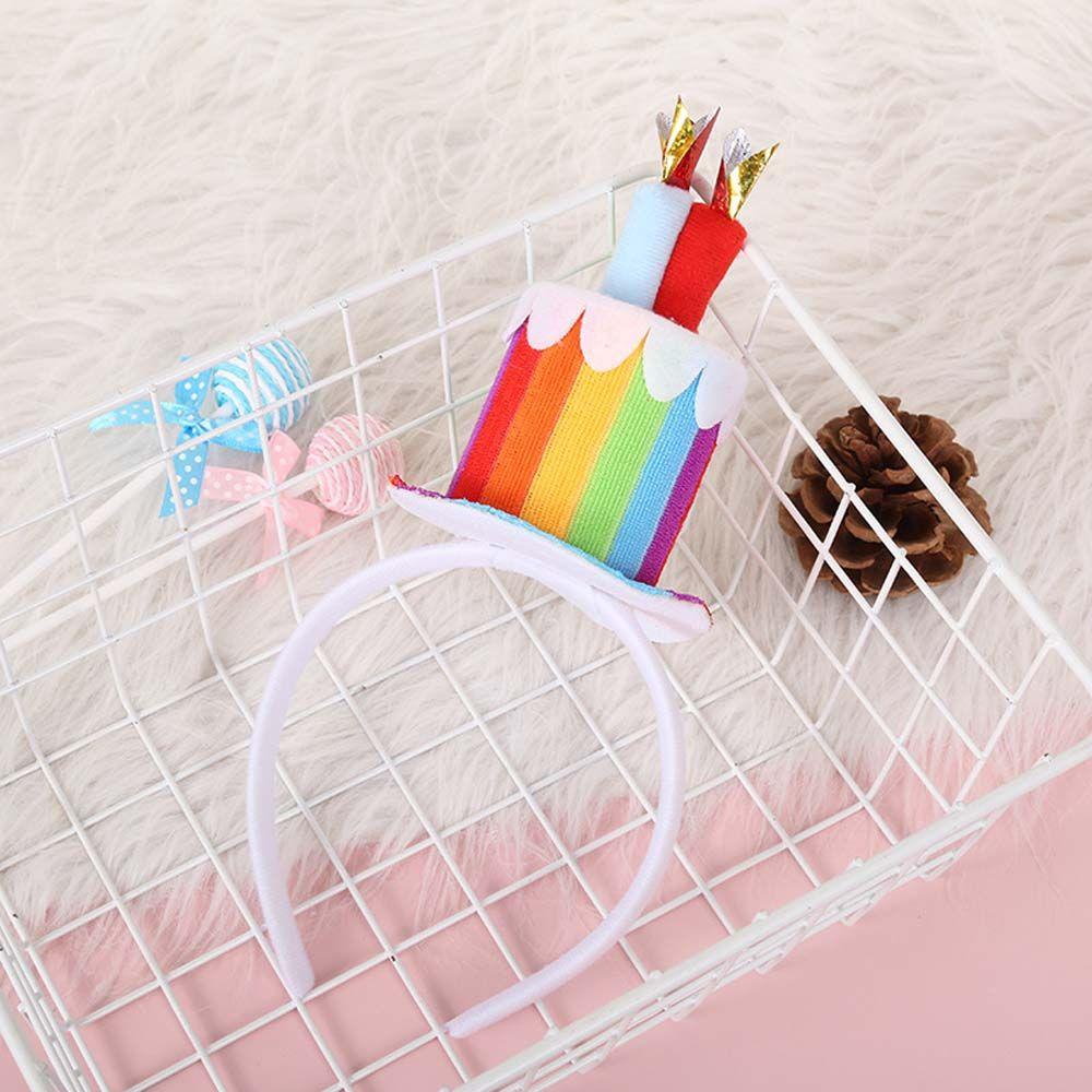 Band Pink Photo Props Hair Hoop Birthday Cake Headband Happy Birthday Headband Birthday Decoration