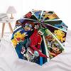 1 шт. Автоматический складной зонт Digimon Adventure, 3-слойный, с железным каркасом, подходит для фанатов, путешествий, повседневного использования, идея для подарка. H084