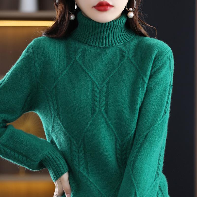 Женский кашемировый свитер Qinghe кашемир 30% кашемир 70% шерсть осенне-зимний кашемировый толстый пуловер мягкий и теплый