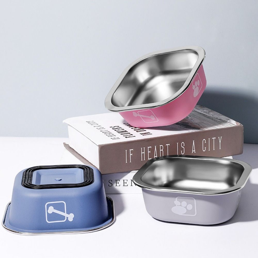 Large Capacity Dog Food Water Bowls Rust Resistant Dog Feeding Dish  Indoor