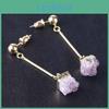 Crystal Bud Irregular Natural Fashion Aura Amethyst Jewelry Pendant Earrings Gold Jewelry Womens Long Earrings